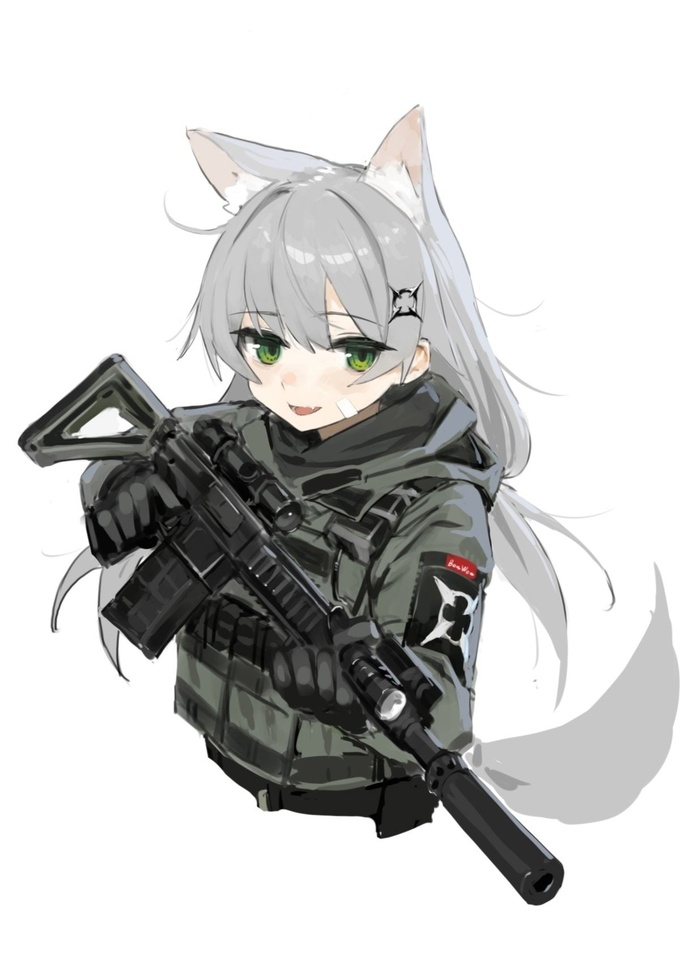  Anime Art, , Original Character, Animal Ears, Anime Military, 