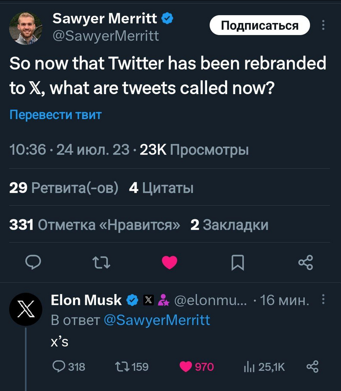 Как будем называть твиты после ребрендинга Твиттера в Х?