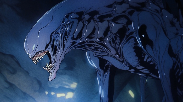 1690265059192488404 Usuario de la IA midjourney creo imágenes a partir de la película Alien de 1985 en versión Anime y este fue el resultado