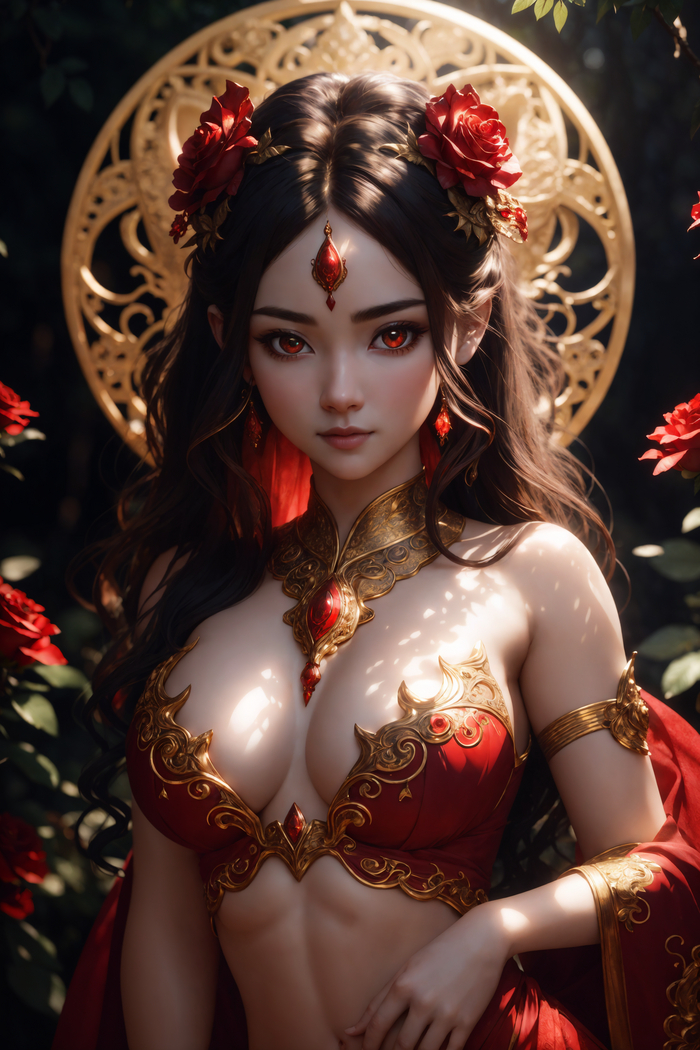 Микс девушка, розы, дракон