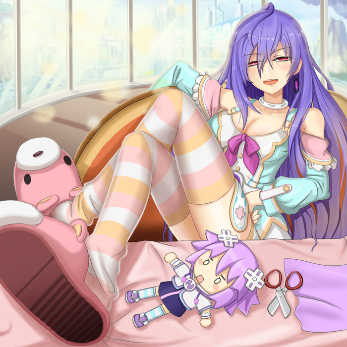 Iris Heart Anime Art, Hyperdimension Neptunia, Neptunia, Pururut, Plutia, Iris Heart