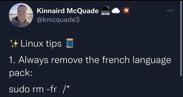 Всегда удаляйте французский язык