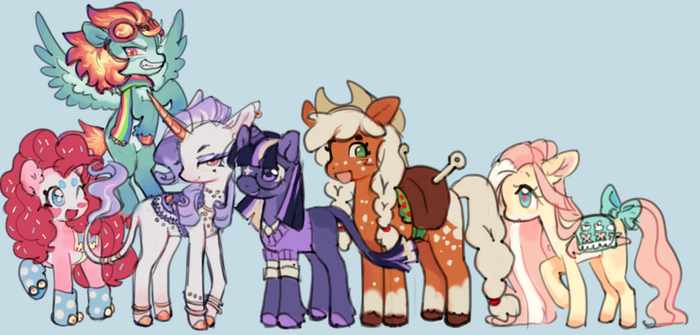    My Little Pony, Ponyart, Rainbow Dash, Applejack, Twilight Sparkle, Rarity, Fluttershy, Pinkie Pie