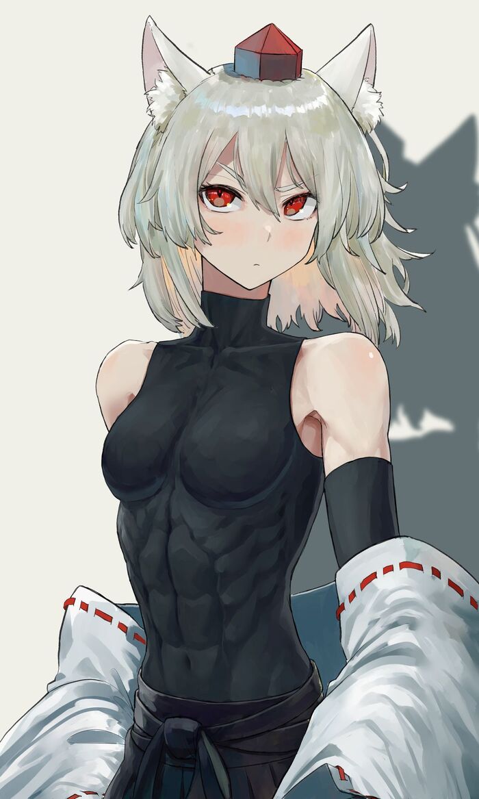  , , Anime Art, Touhou, Inubashiri Momiji, Animal Ears, Muscleart