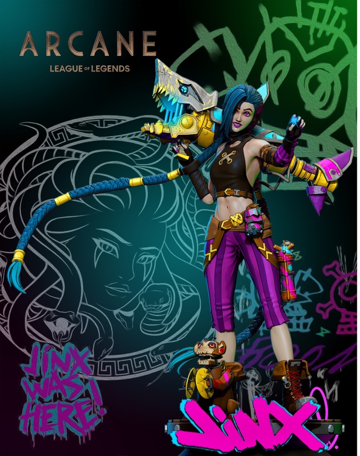 #Jinx #Arcane #League_of_Legends 3D печать, Стендовый моделизм, 3D принтер, Персонажи, Jinx, Arcane, League of Legends