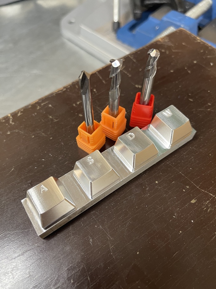 Промежуточный результат и используемые фрезы