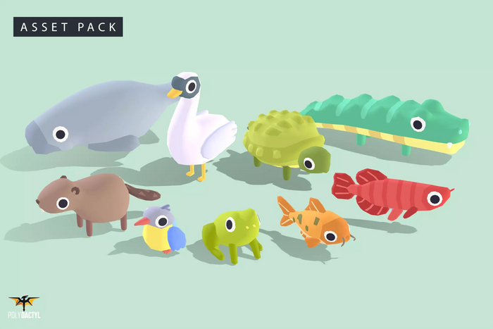       Quirky Series - River Animals Vol 1  asset store unity , , Gamedev,  , Asset, Asset store, Unity, Unity3D, , , , , , 3D, 