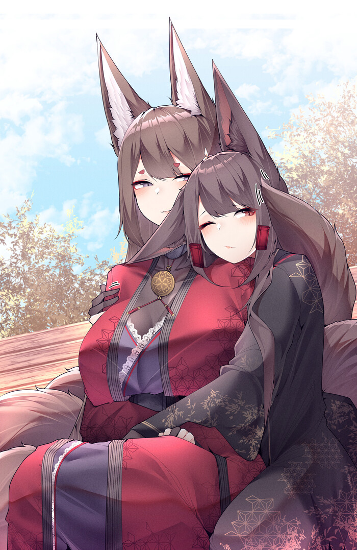  Samip, , , Anime Art, Azur Lane, Amagi, Akagi