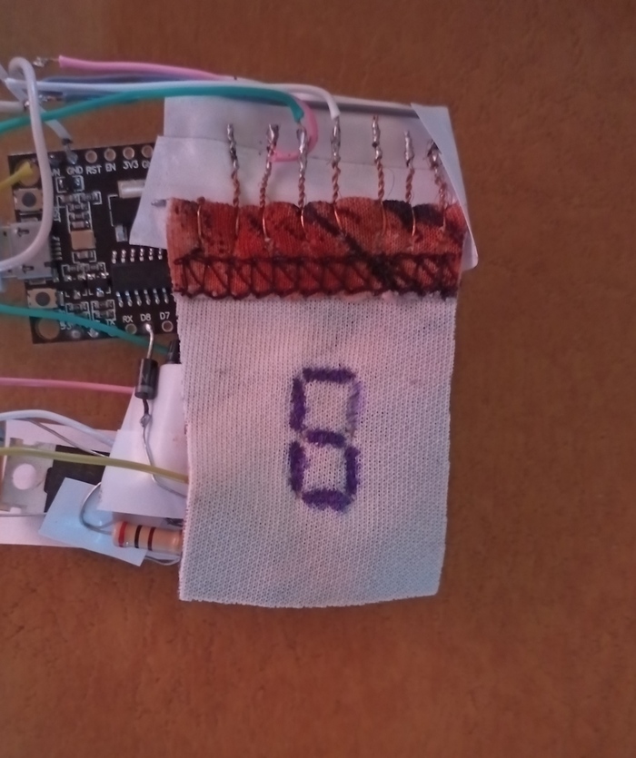 Фото прототипа тканевого дисплея.