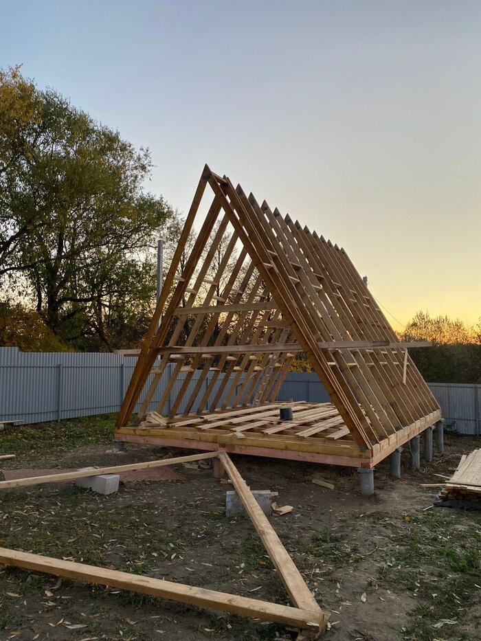 Установка крайней рамы с вылетом