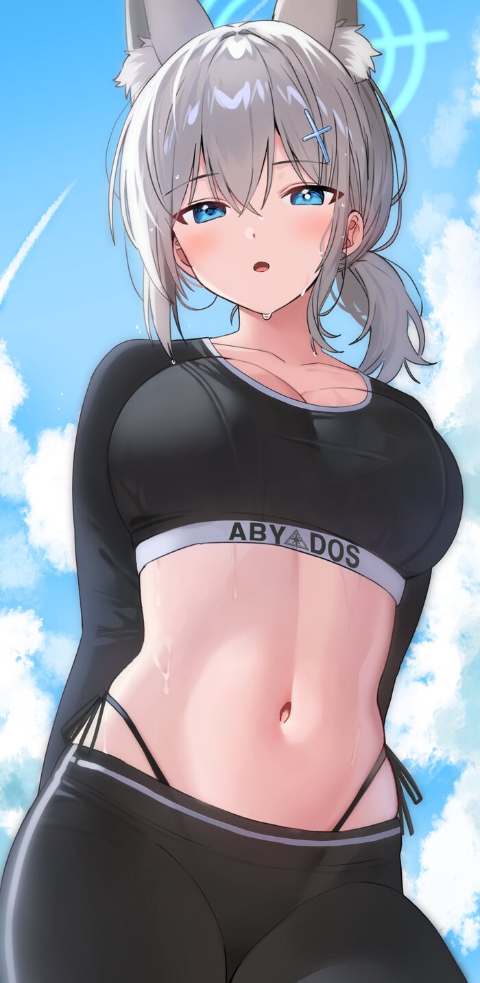 Sunaookami Shiroko , Anime Art, , , Sunaookami Shiroko, Blue Archive, Animal Ears, 