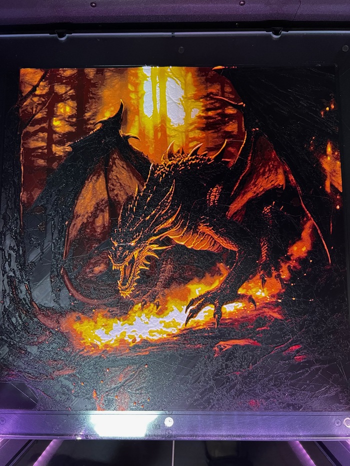 Дракон прямком из Picaso XL. 30x30. Издалека выглядит лучше, да