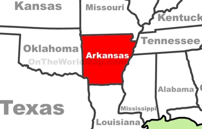 В Арканзас можно попасть из всех граничащих с ним шести штатов, двигаясь с юга на север География, США, Арканзас, Географическая карта, Факты