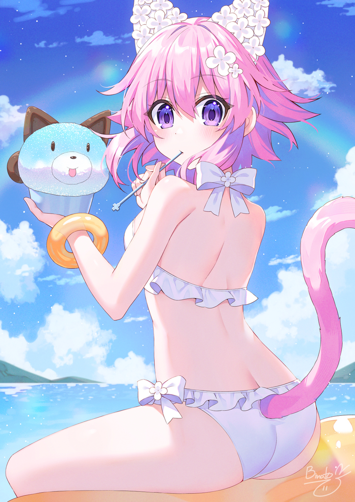 Neptune Anime Art, Hyperdimension Neptunia, Neptunia, Neptune, , Animal Ears, , , Binato_lulu