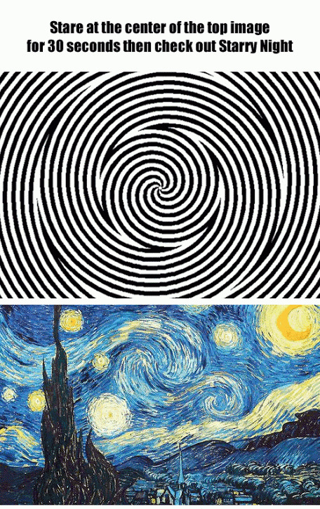 ЛСД гифка Картинка с текстом, Звездная ночь Ван Гога, Гифка, Повтор, Оптические иллюзии