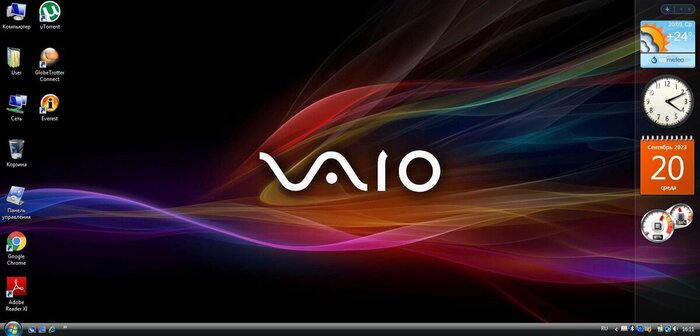Рабочий стол Sony Vaio P.