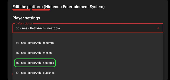 56 -  , nes - , RetroArch -    , nestopia - .