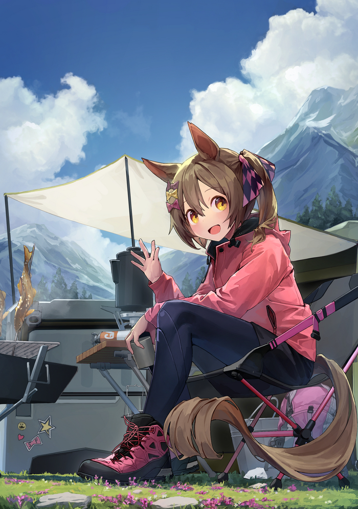  , Anime Art, Uma Musume Pretty Derby, Animal Ears, Smart Falcon