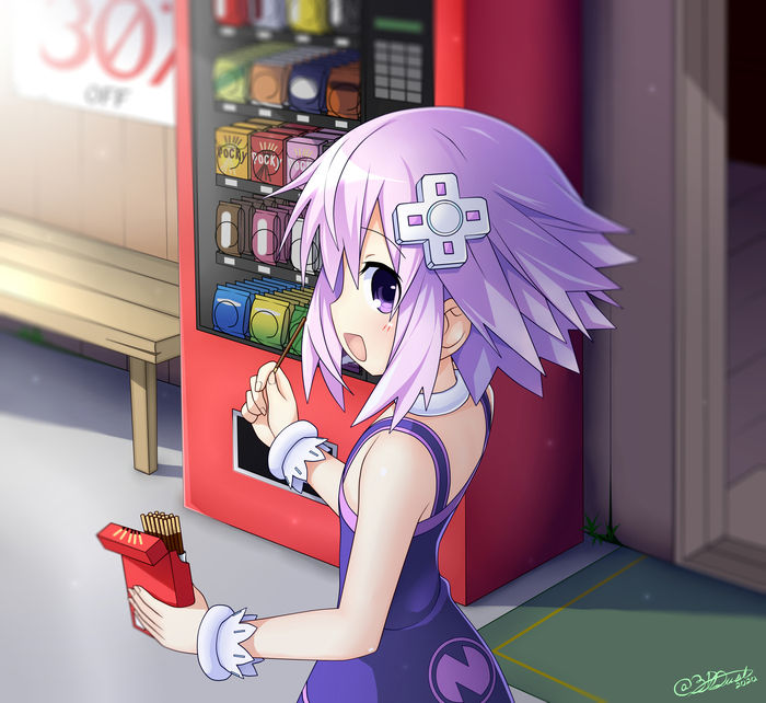 Neptune Anime Art, Hyperdimension Neptunia, Neptunia, Neptune, Pocky