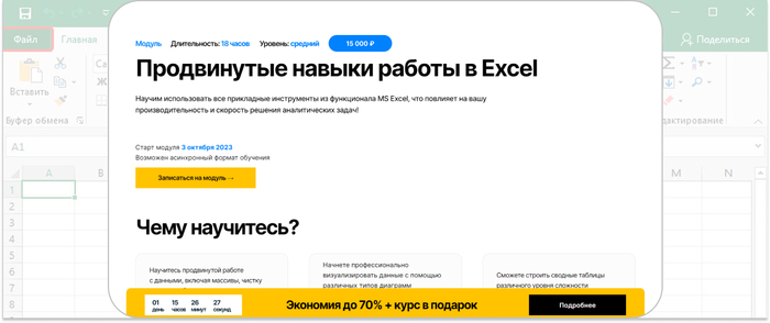 SF Education � ����������� ���������� Excel