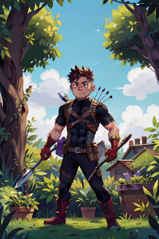 Hawkeye as gardener