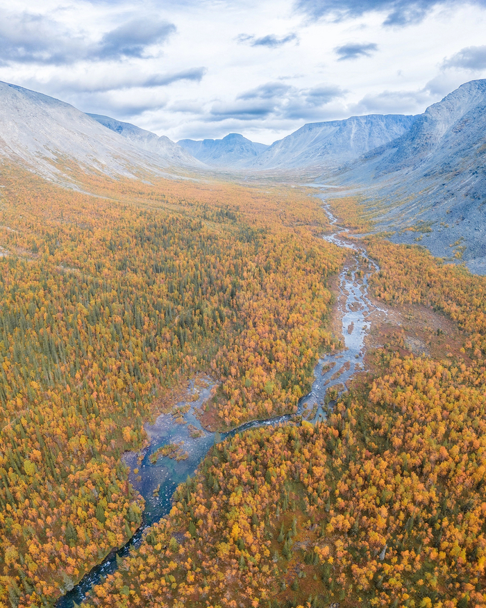Осенние Хибины с воздуха, Кольский полуостров