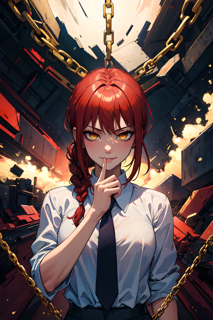 Makima Ai Аниме, Stable Diffusion, Арты нейросетей, Chainsaw Man, Манга, Anime Art, Makima, Длиннопост