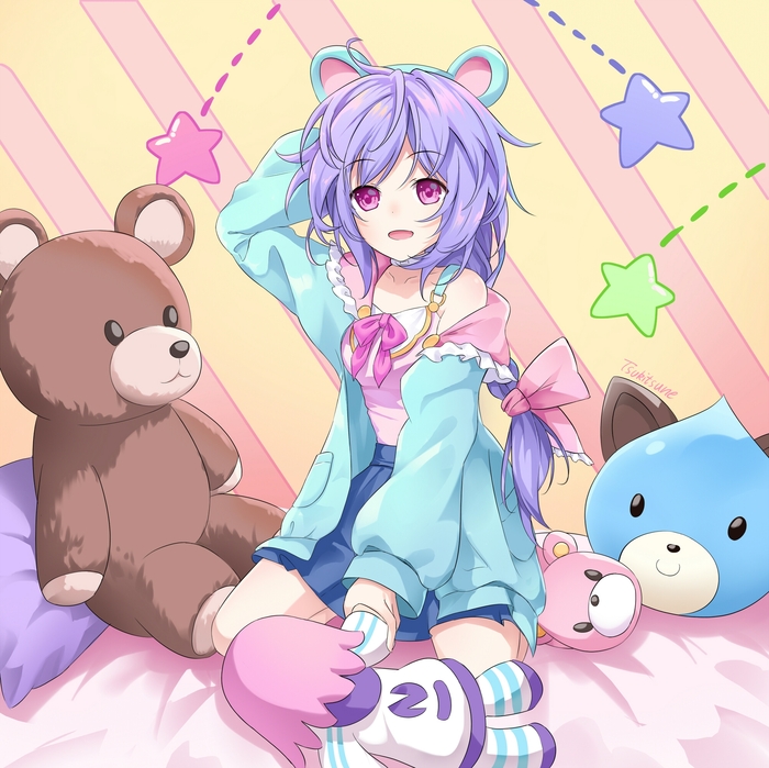 Pururut Anime Art, Hyperdimension Neptunia, Neptunia, Pururut, Plutia, Neptune