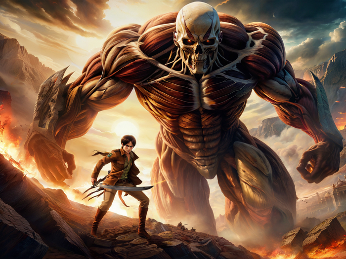   | Stable Diffusion | Ai | SDXL Stable Diffusion, , ,  ,  , Game Art, 2D, , Eren Yeager, , Attack on Titan, , 
