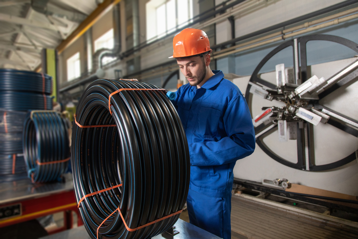 Упаковка бухты трубы ПНД