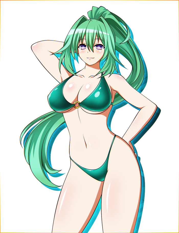 Green Heart Anime Art, Hyperdimension Neptunia, Neptunia, Vert, Green Heart, 