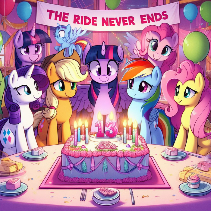13     40    ! My Little Pony, Twilight Sparkle, Fluttershy, Rainbow Dash, Pinkie Pie, Starlight Glimmer, Applejack,  