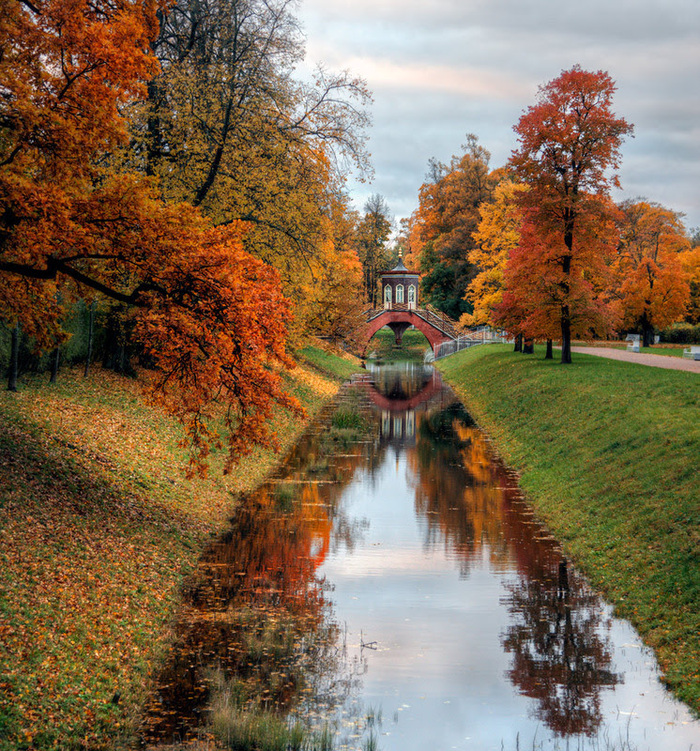 Парк в городе Пушкин, Ленинградская область.