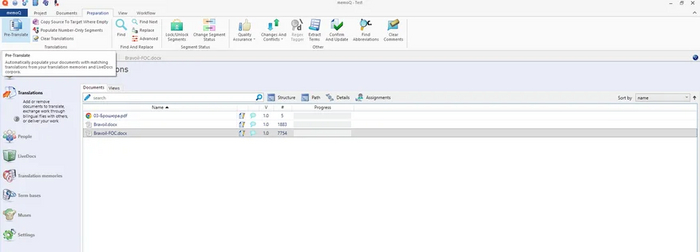 ������ "Pre-Translate" �� ������� "����������"