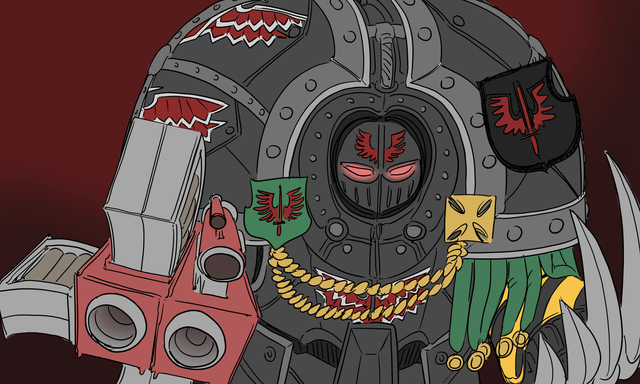 A great crusade era dark angel astarte in 'Saturnine' Terminator Armour by deepFriedCar