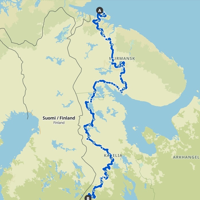 Трек всего маршрута. ≈2300 км