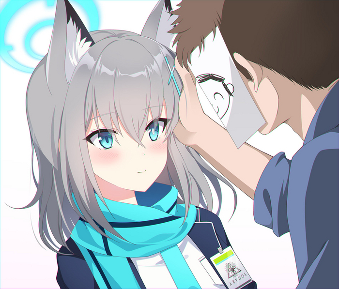     , Anime Art, Blue Archive, Sunaookami Shiroko, Animal Ears,  , 