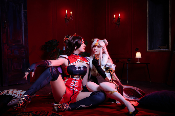 Ningguang & Beidou cosplay! Beidou, Ningguang, Genshin Impact, , , , , , , 