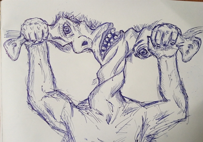 Вот что получается когда рисуешь "синим"...