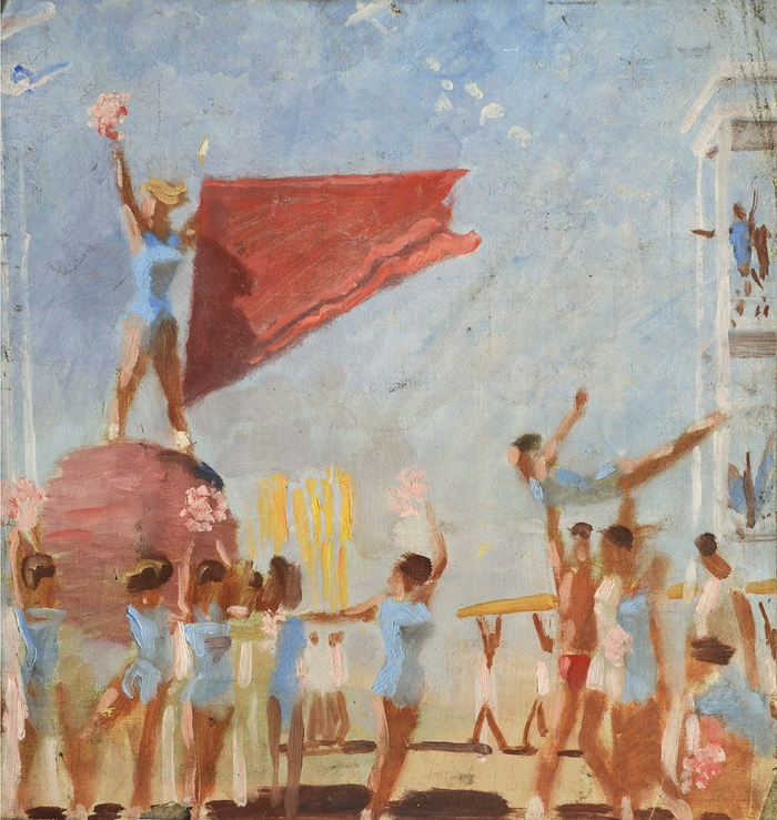 Александр Самохвалов. Эскиз к панно «Советская физкультура», 1934