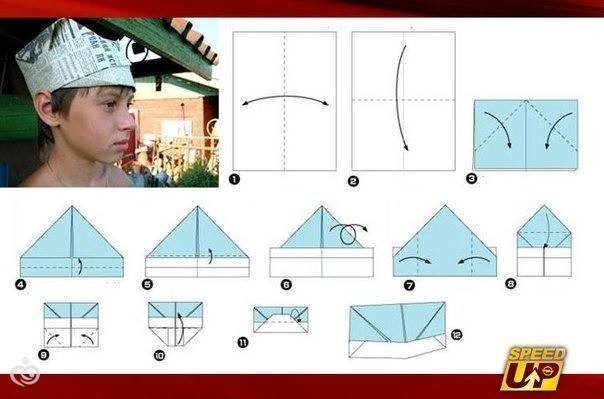 Как сделать шапку из бумаги своими руками? Уроки оригами