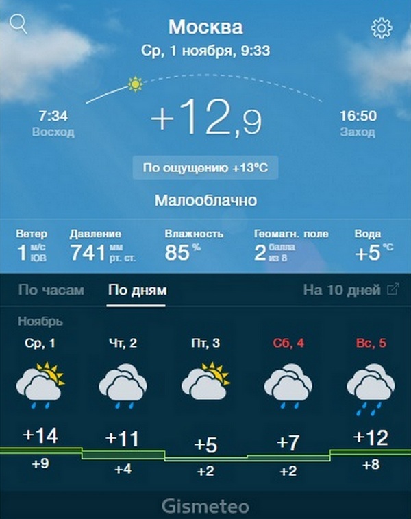 Погода Погода, Москва, Глобальное потепление, Скриншот