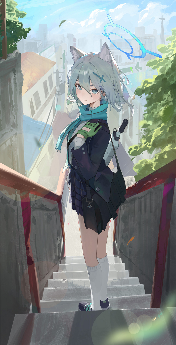 Sunaookami Shiroko , Anime Art, , , , Sunaookami Shiroko, Blue Archive, Animal Ears, Shiroko Terror, , Twitter ()