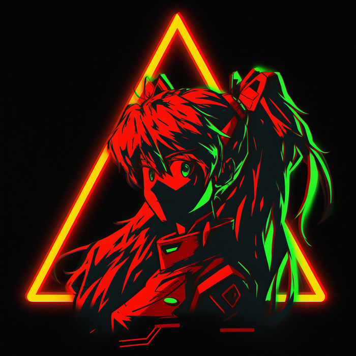 Asuka & Rei, Glitch Art , Anime Art,  , Evangelion, Rei Ayanami, Asuka Langley, 