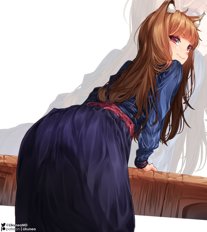 Holo , Anime Art, , , Holo, Spice and Wolf, Animal Ears, Twitter ()