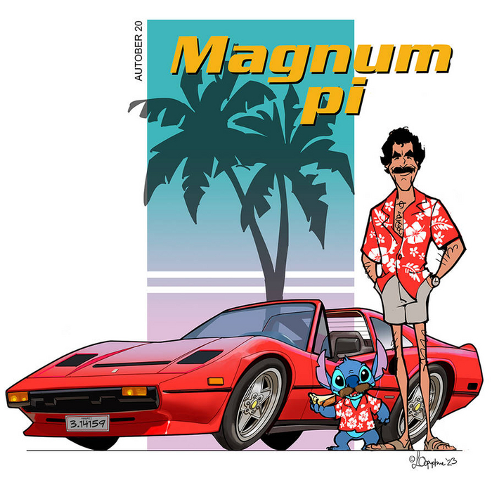  80-   , Magnum Pi   Ferrari 308 GTS.