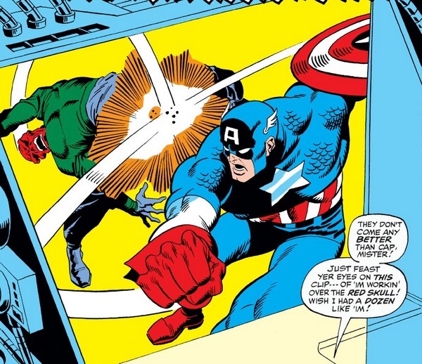 Кингпин смотрит по телевизору реплей победы над Черепом