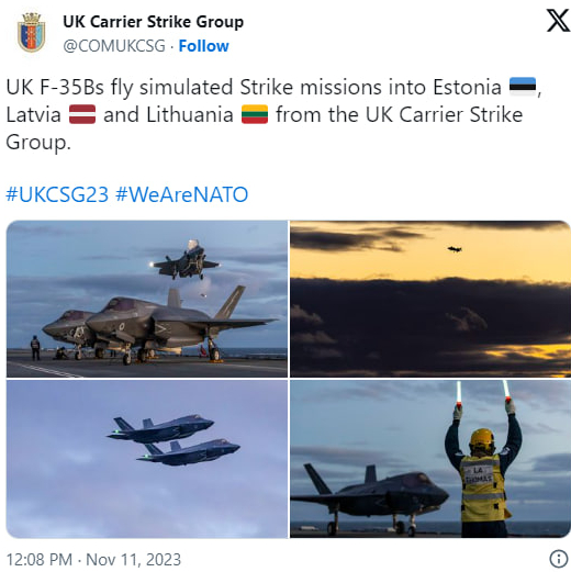 Британские самолеты выполнили имитацию ударов по территории Эстонии, Латвии и Литвы
