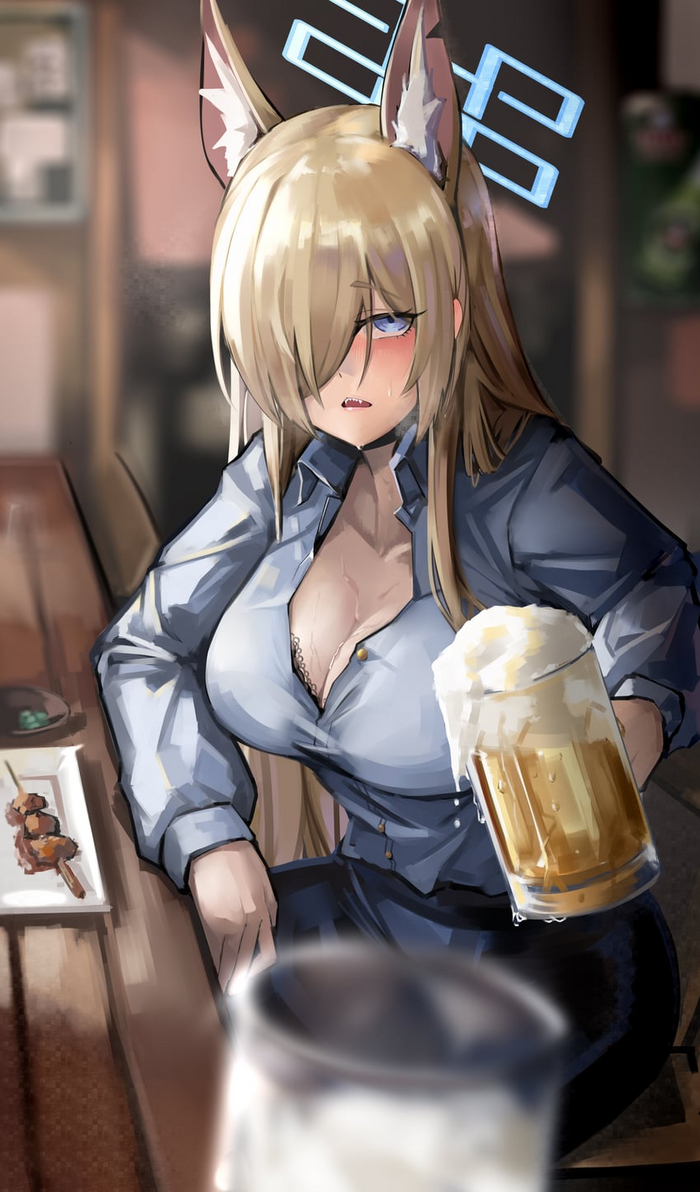  ""      ,  ,      ! , Anime Art, Blue Archive, Ogata Kanna, Animal Ears, 