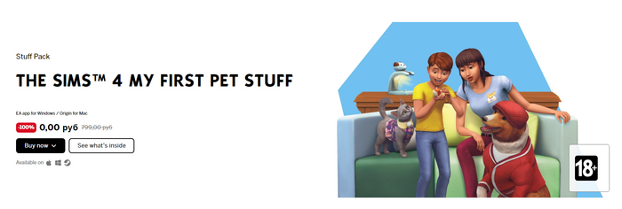 [Steam] DLC: The Sims 4 My First Pet Stuff DLC, Steam, , , , , , The Sims, , 